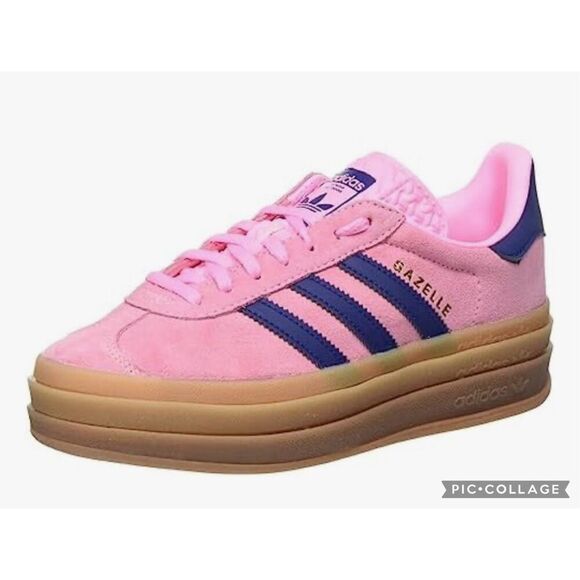 adidas Gazelle Bold W Women's Trainers pink/navy Sz 9 - Picture 1 of 9